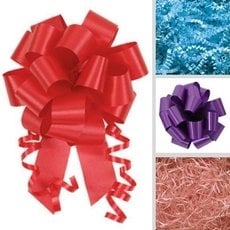 Purple, red, blue, pink and other colors from our selection of bows and ribbon.