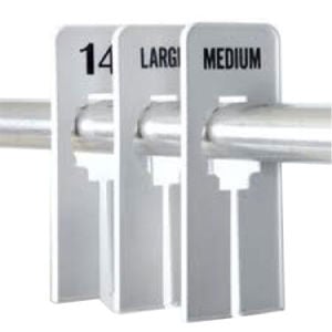 Size Dividers Oblong White with Black Numbers