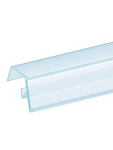 0.75” Thick Bread Rack, Clip-Over, 25° Angle 1.25”H, Clear, Ticket molding
