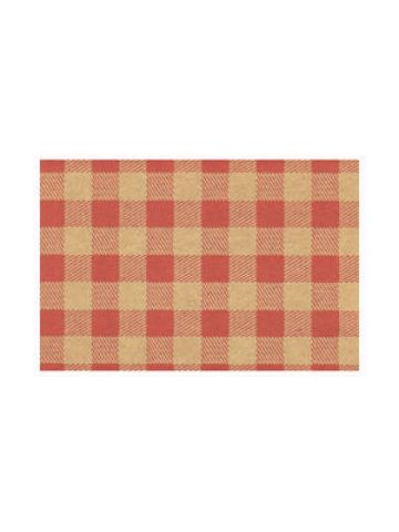 Everyday Gift Enclosure Card, Gingham on Kraft - Red
