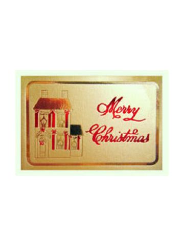 Holiday Gift Enclosure Card, Red & Gold on Gold