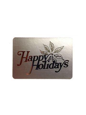 Happy Holidays - Silver, Gift Labels