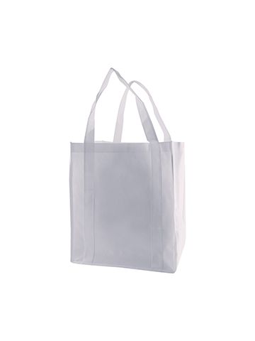 Reusable Grocery Bags, 12" x 8" x 13", White