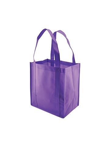 Reusable Grocery Bags, 12" x 8" x 13", Purple