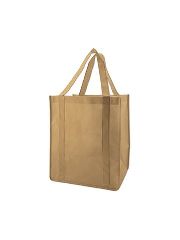 Reusable Grocery Bags, 12" x 8" x 13", Khaki