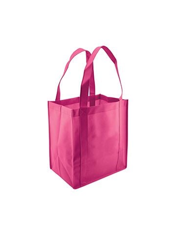 Reusable Grocery Bags, 12" x 8" x 13", Hot Pink
