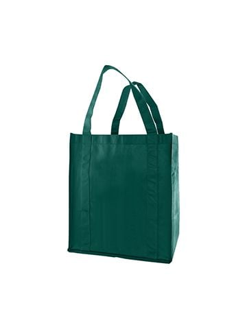 Reusable Grocery Bags, 12" x 8" x 13", Dark Green