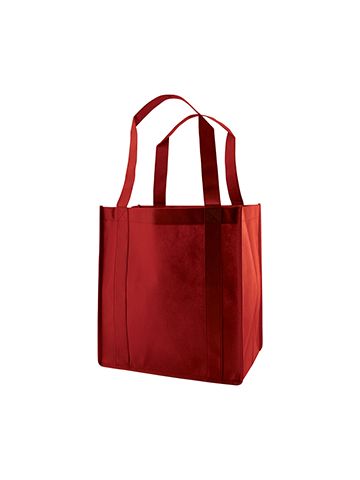 Reusable Grocery Bags, 12" x 8" x 13", Burgundy
