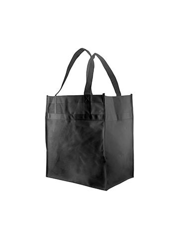 Economy Reusable Grocery Bags, 12" x 8" x 13", Black