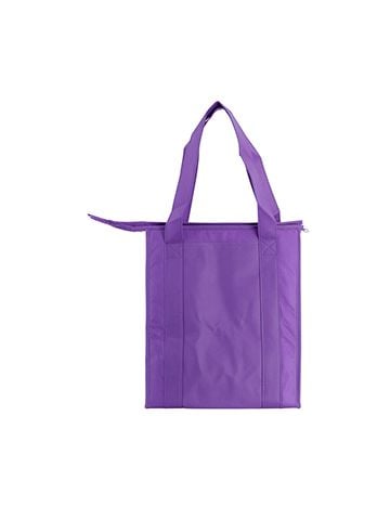 Insulated Reusable Grocery Bags, 13" x 10" x 15" x 10", Purple