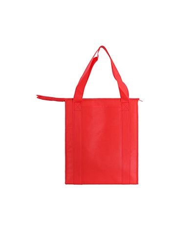 Insulated Reusable Grocery Bags, 13" x 10" x 15" x 10", Red