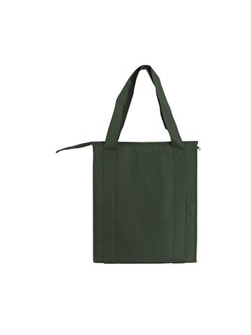 Insulated Reusable Grocery Bags, 13" x 10" x 15" x 10", Dark Green