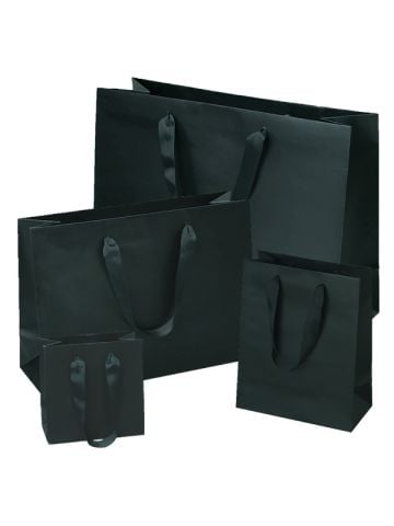 Matte Black, Grosgrain Handle Bags
