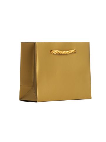 Small Tote Bag, Gold, 5" x 4" x 2"