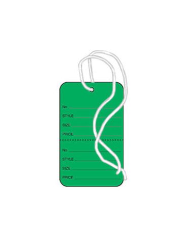 1 1/4" Dark Green, Strung Apparel Colored Tags