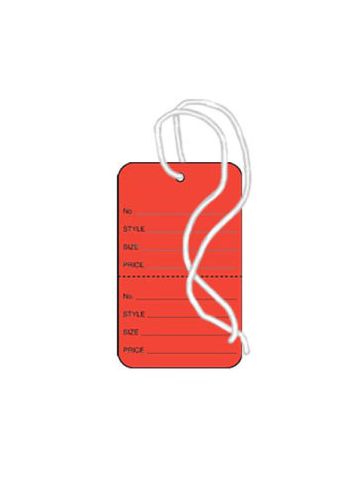 1 1/4" Red, Strung Apparel Colored Tags