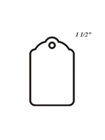 1 1/2", UnStrung Blank White Scallop Top Tags