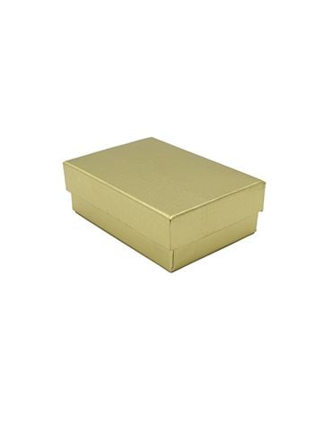 Gold Linen Jewelry Box, 3-1/4" x 2-1/4" x 1"