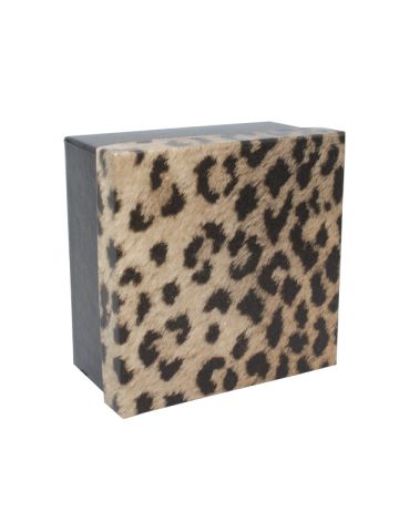 Leopard Patterned Jewelry Boxes, 3" x 3" x 2"