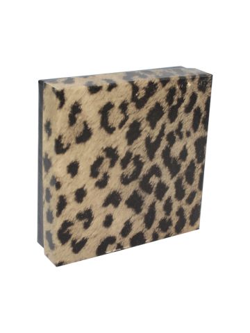 Leopard Patterned Jewelry Boxes, 3" x 3" x 1"
