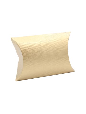 Pillow Pack, Matte Gold Linen Gift Box, 3-3/8" x 3-3/8" x 1-1/8"