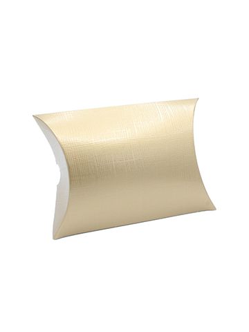 Pillow Pack, Matte Gold Linen Gift Box, 4" x 4" x 1-3/8"