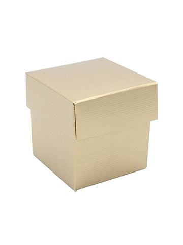 2 Piece Box, Matte Gold Linen Gift Box