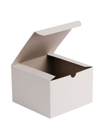 White Folding Gift Boxes, 6.5" x 6.5" x 4"