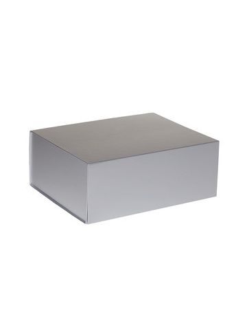 Gift Box Magnet Closure Metallic Silver Matte, 10.5" x 4" x 5.25"