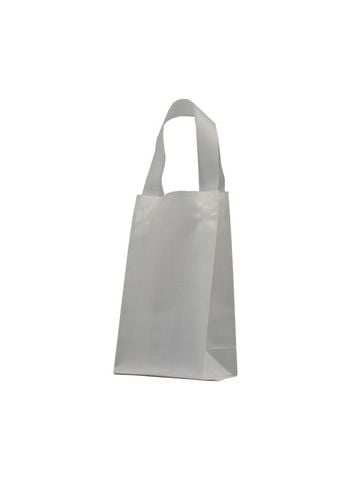Clear Frosted Shoppers with Loop Handles, 5" x 3" x 8" x 3"