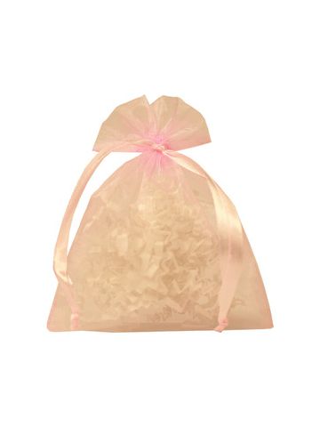 Flat Organza Bags, Light Pink, 4" x 5"