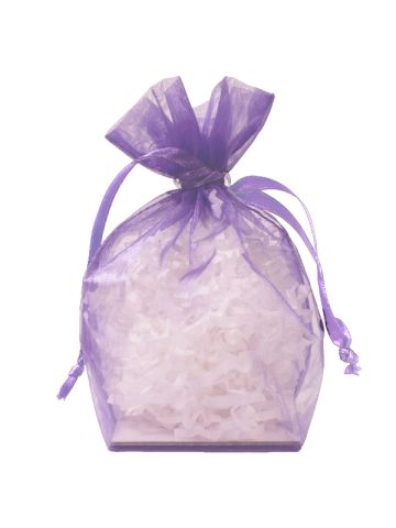 Gusseted Organza Bags, Purple, 4" x 6"