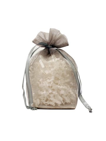 Gusseted Organza Bags, Silver, 4" x 6"