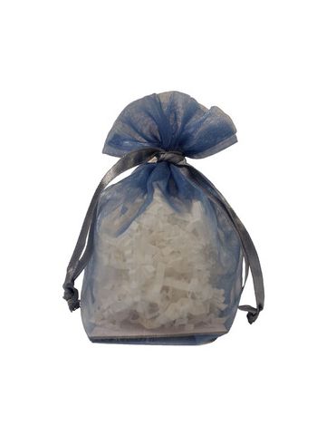 Gusseted Organza Bags, Smoke Blue, 4" x 6"