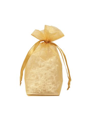 Gusseted Organza Bags, Gold, 5" x 8"