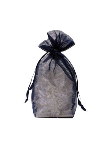 Gusseted Organza Bags, Navy, 5" x 8"