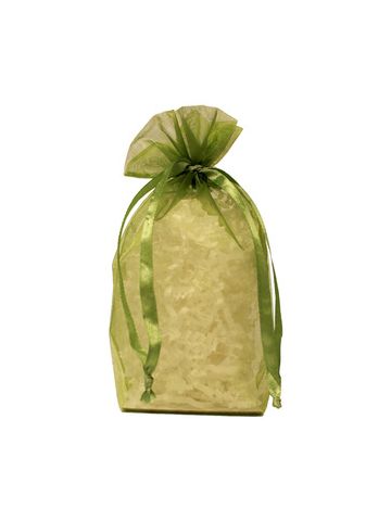 Gusseted Organza Bags, Olive, 5" x 8"
