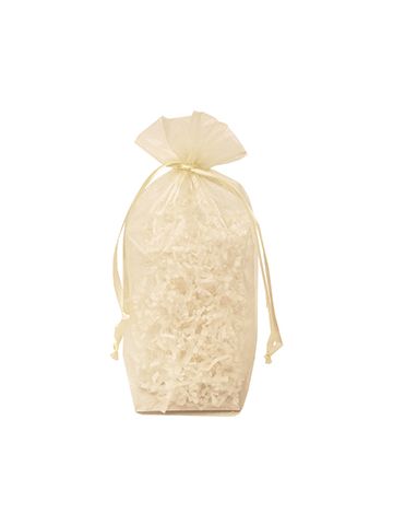 Gusseted Organza Bags, Ivory, 6" x 9"