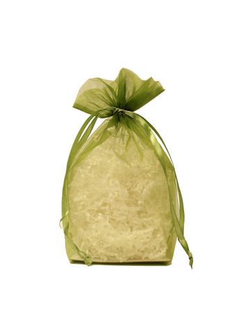 Gusseted Organza Bags, Olive, 8" x 10"