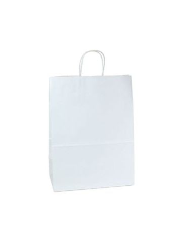 Recycled White Paper Shopping Bags, 13" x 7" x 17" (Impala)
