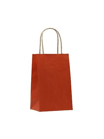 Terra Cotta, Small Shadow Stripe Paper Shopping Bags, 5-1/2" x 3-1/4" x 8-3/8" (Gem)