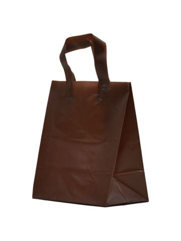 Espresso Frosted Shoppers with Loop Handles, 8" x 5" x 10" x 5"