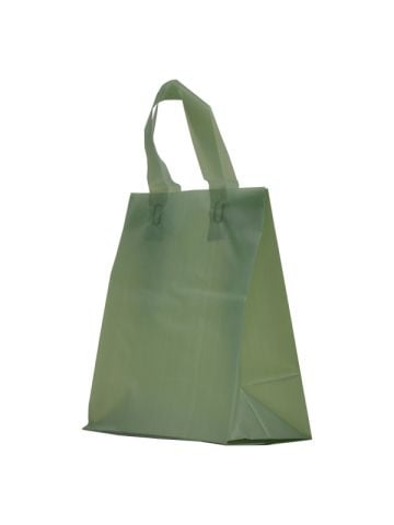 Sage Frosted Shoppers with Loop Handles, 8" x 5" x 10" x 5"