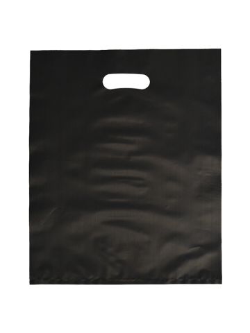 Black, Frosted Merchandise Bags, 12" x 15"
