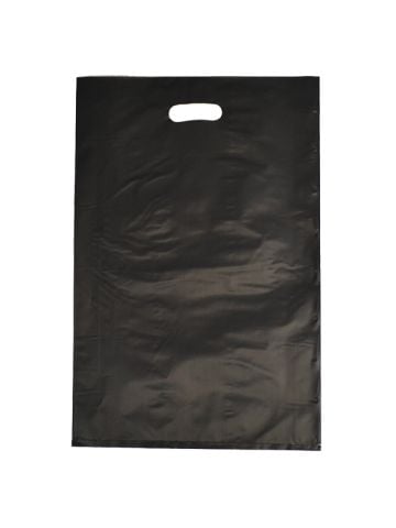 Black, Frosted Merchandise Bags, 14" x 3" x 21"
