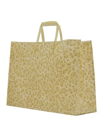 Leopard, Pattern Frosted Shoppers with Handles, 16" x 6" x 12" x 6"