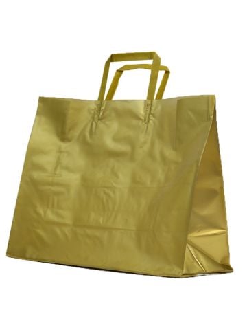 Gold, Large Precious Metal Shoppers with Handles