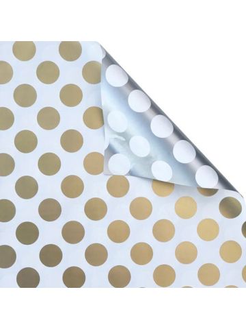Gold & Silver Dot, Double Sided Gift Wrap
