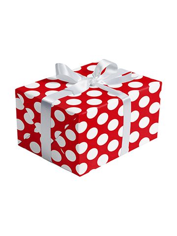Double Sided Gift Wrap, Red Dot & Stripes