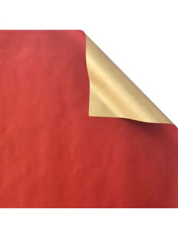 Red & Gold Kraft, Double Sided Gift Wrap